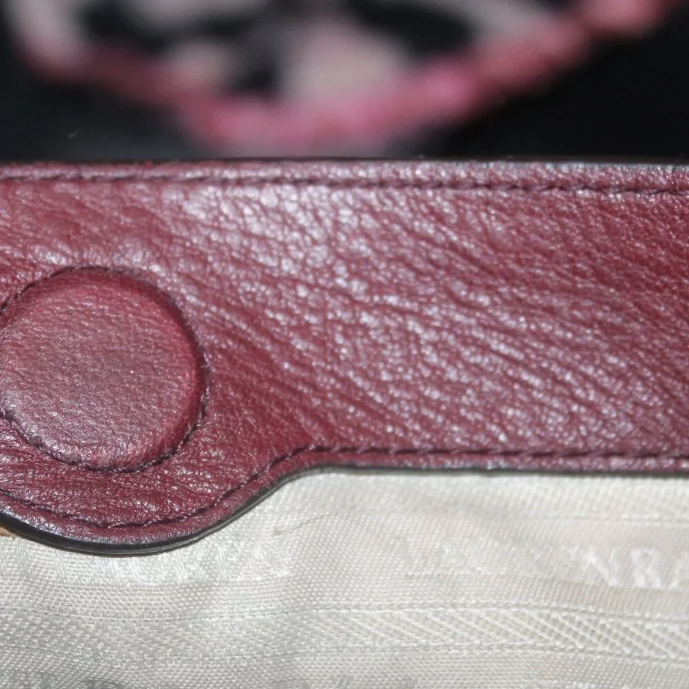 $348 Slouchy Large Merlot Leather Governor's Lodge Hobo Shoulder Bag Purse - Picture 7 of 14